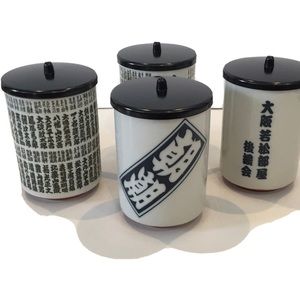 Tea Cups Mino Ware Japan Jumbo Sushi Yunomi Chawan Yokozuna Sumo Wrestlers